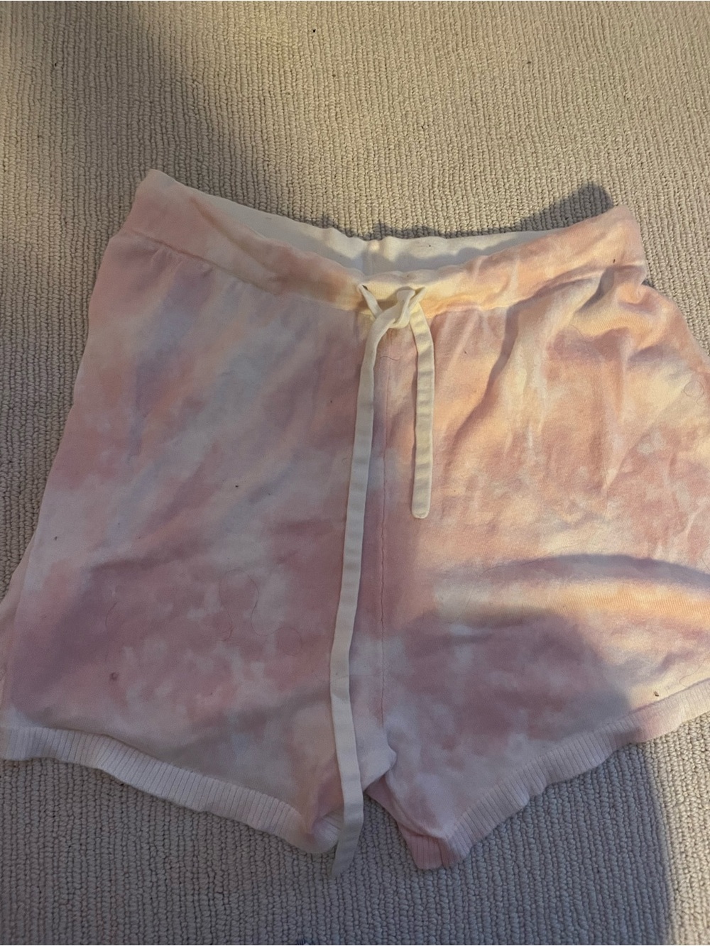 Sanctuary Pink and Cream Tie-Dye Lounge Shorts c43